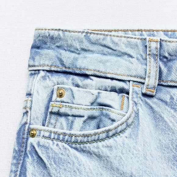 ZARA Z1975 HIGH WAIST LONG LENGTH REGULAR LEG JEANS - Picture 4 of 5